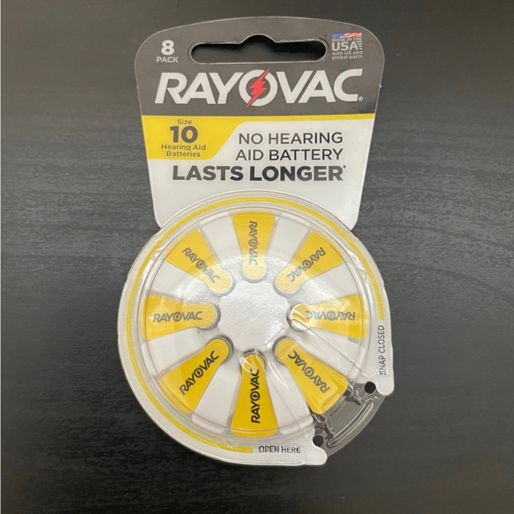 Rayovac Hearing Aid Batteries Size 10 NEW SEALED 8 Pack USA